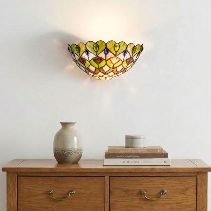 Brilagi - Tiffany stained-glass wall sconce MARGARET 1xE27/40W/230V