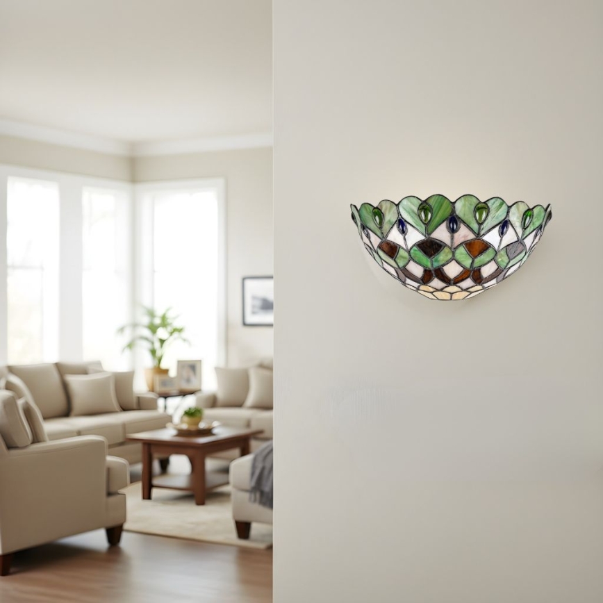 Brilagi - Tiffany stained-glass wall sconce MARGARET 1xE27/40W/230V