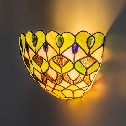 Brilagi - Tiffany stained-glass wall sconce MARGARET 1xE27/40W/230V