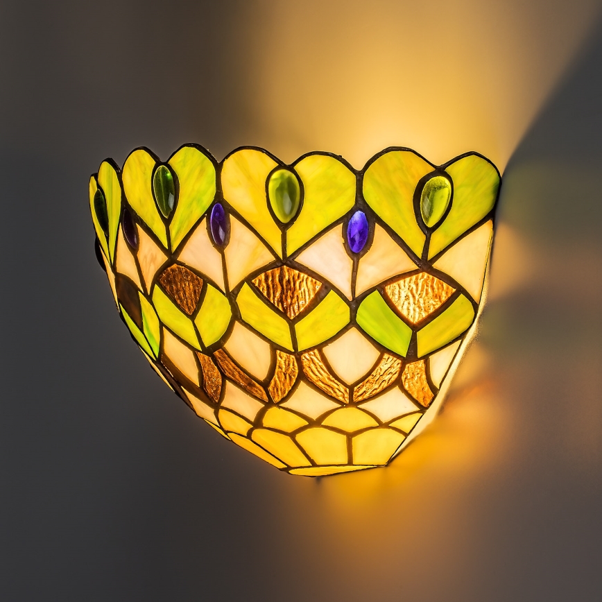 Brilagi - Tiffany stained-glass wall sconce MARGARET 1xE27/40W/230V