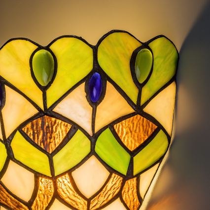 Brilagi - Tiffany stained-glass wall sconce MARGARET 1xE27/40W/230V