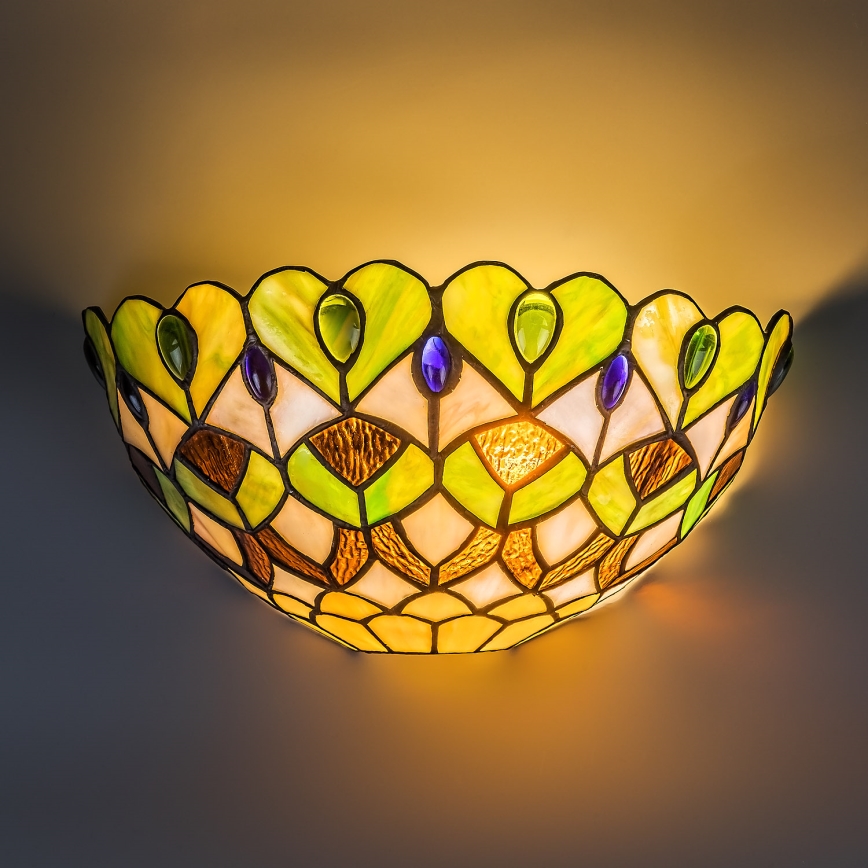 Brilagi - Tiffany stained-glass wall sconce MARGARET 1xE27/40W/230V