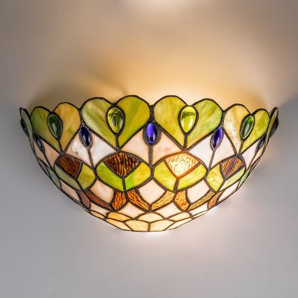 Brilagi - Tiffany stained-glass wall sconce MARGARET 1xE27/40W/230V