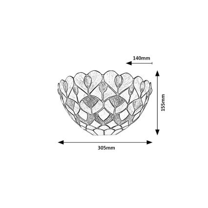 Brilagi - Tiffany stained-glass wall sconce MARGARET 1xE27/40W/230V