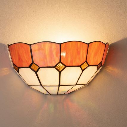 Brilagi - Tiffany stained-glass wall sconce SIENNA 1xE14/40W/230V