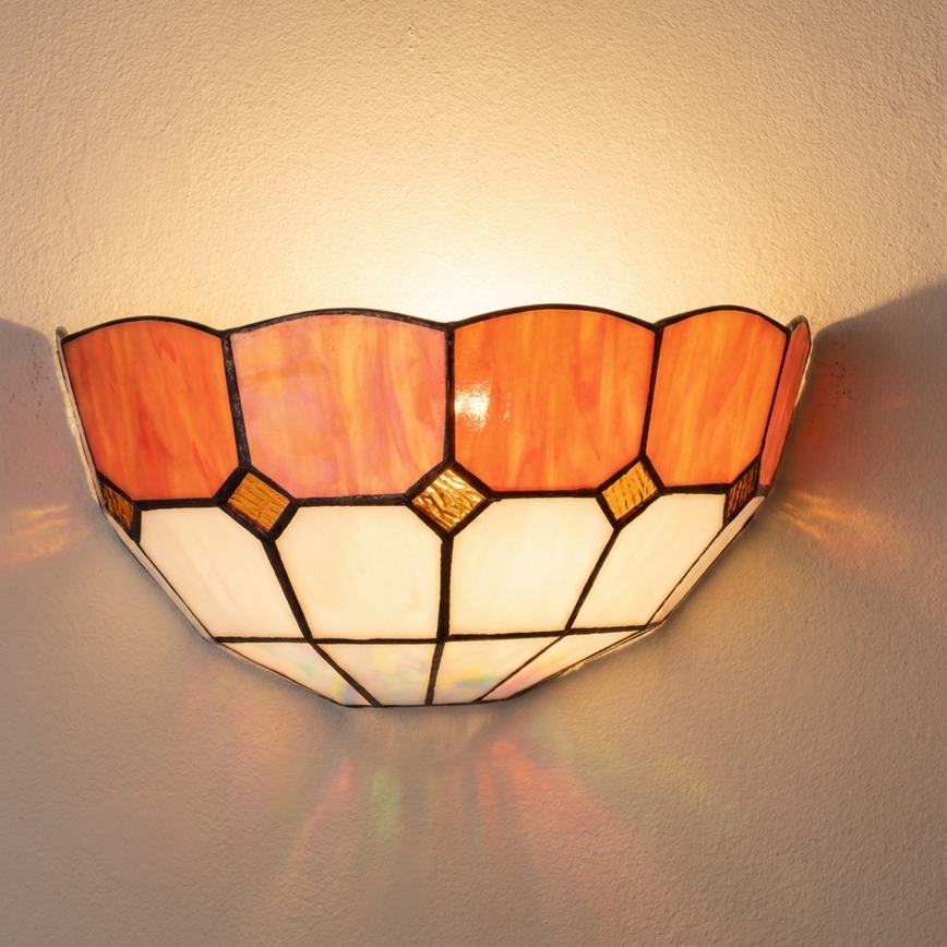 Brilagi - Tiffany stained-glass wall sconce SIENNA 1xE14/40W/230V