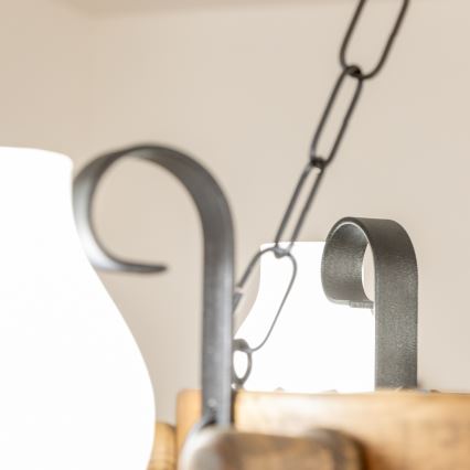 Brilagi - TIMONA chain-hung chandelier 4xE14/40W/230V, Ø 50 cm, beech