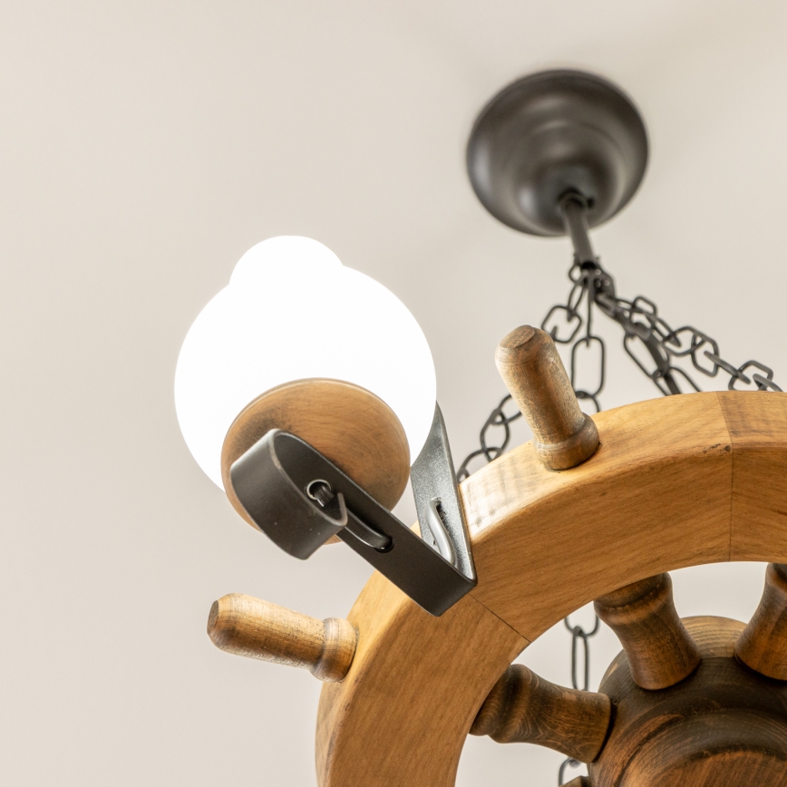 Brilagi - TIMONA chain-hung chandelier 4xE14/40W/230V, Ø 50 cm, beech