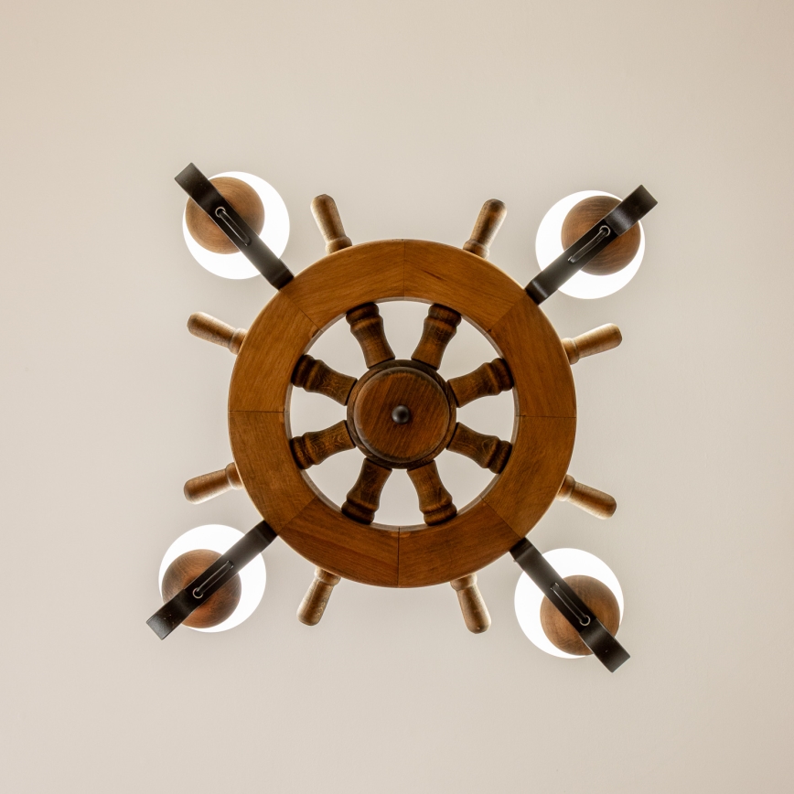 Brilagi - TIMONA chain-hung chandelier 4xE14/40W/230V, Ø 50 cm, beech