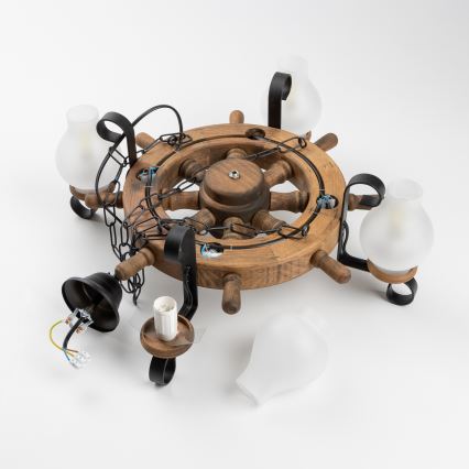 Brilagi - TIMONA chain-hung chandelier 4xE14/40W/230V, Ø 50 cm, beech