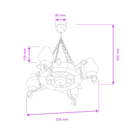 Brilagi - TIMONA chain-hung chandelier 4xE14/40W/230V, Ø 50 cm, beech