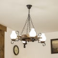 Brilagi - TIMONA chain-hung chandelier 4xE14/40W/230V Ø 50 cm beech/walnut