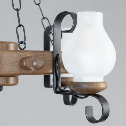 Brilagi - TIMONA chain-hung chandelier 4xE14/40W/230V Ø 50 cm beech/walnut