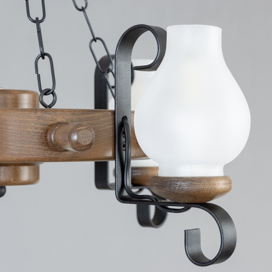 Brilagi - TIMONA chain-hung chandelier 4xE14/40W/230V Ø 50 cm beech/walnut