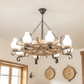 Brilagi - TIMONA Chain-Hung Chandelier, 8xE14/40W/230V, Oak