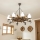 Brilagi - TIMONA Chain-Hung Chandelier 8xE14/40W/230V Ø 70 cm Beech/Walnut