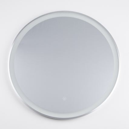 Brilagi - LED Bathroom Mirror TORINO LED/19W/230V Ø 60 cm Silver IP44 CRI 90 Dimmable + CCT