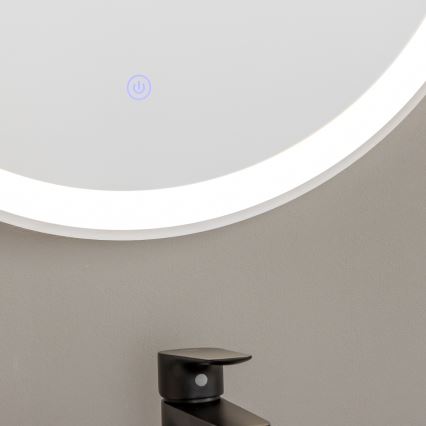 Brilagi - LED Bathroom Mirror TORINO LED/19W/230V Ø 60 cm Silver IP44 CRI 90 Dimmable + CCT
