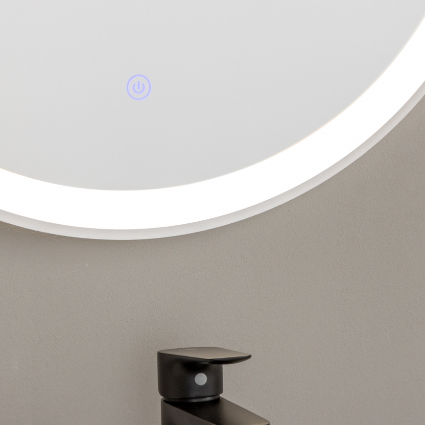 Brilagi - LED Bathroom Mirror TORINO LED/19W/230V Ø 60 cm Silver IP44 CRI 90 Dimmable + CCT
