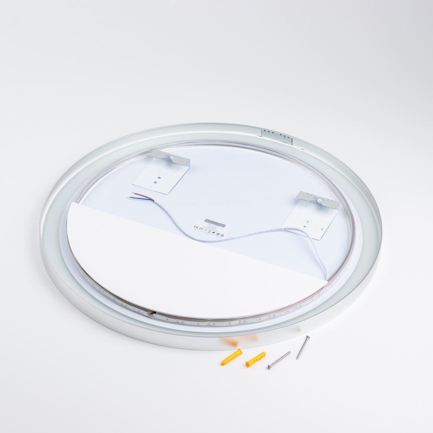 Brilagi - LED Bathroom Mirror TORINO LED/19W/230V Ø 60 cm Silver IP44 CRI 90 Dimmable + CCT