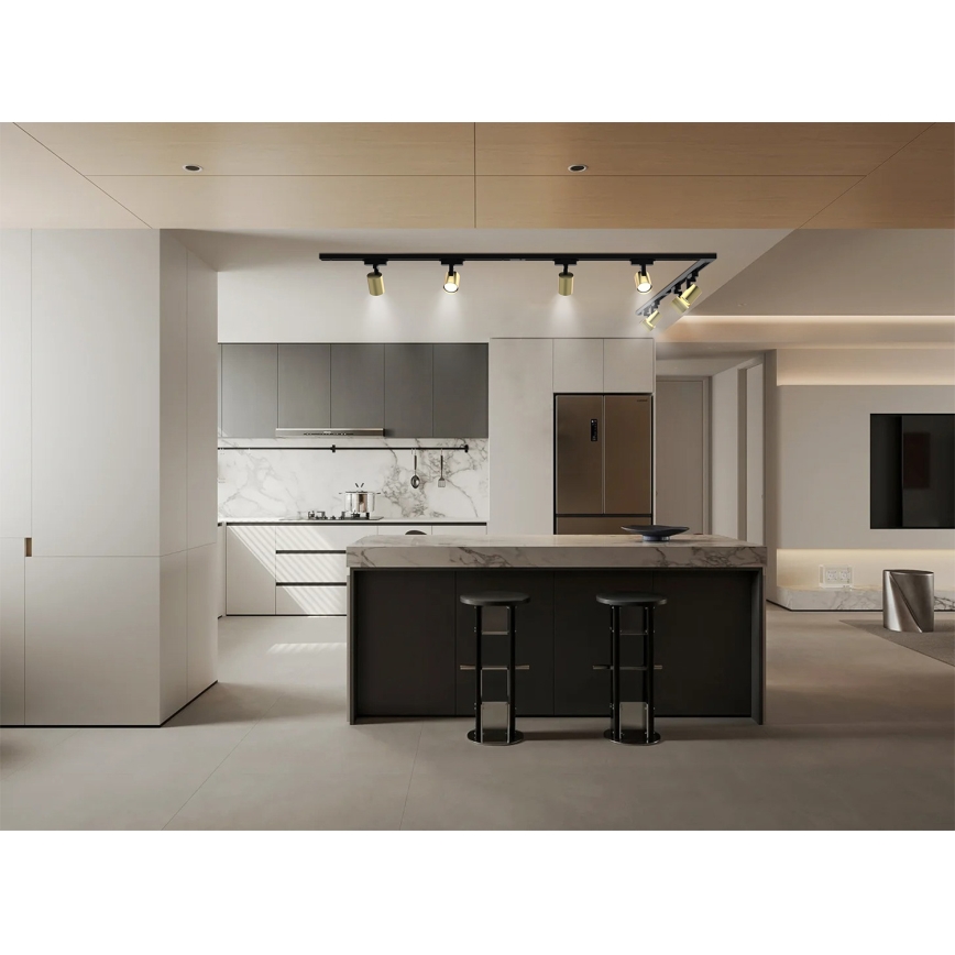 Brilagi - Track-mounted spotlight HUSKY 8xGU10/10W/230V black/gold