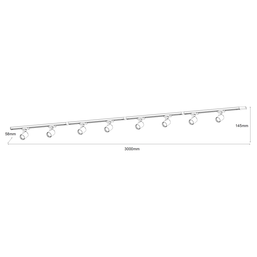 Brilagi - Track-mounted spotlight HUSKY 8xGU10/10W/230V black/gold