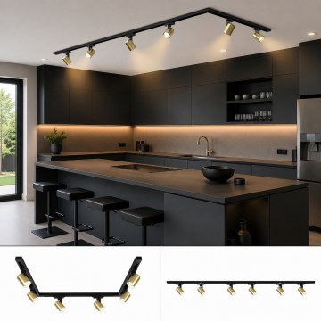 BRILAGI - Track spotlight for HUSKY 6xGU10/10W/230V 225 cm black/gold