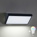 Brilagi - TRIANGLE Dimmable LED RGBW Outdoor Wall Light, 1x E27/9W/230V, 2700–6500K, IP65, Black