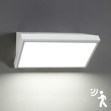 Brilagi - TRIANGLE LED/20W/230V Outdoor Wall Light with Sensor, White, IP65