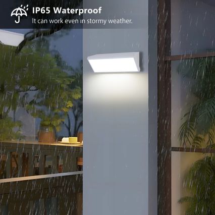 Brilagi - TRIANGLE LED Outdoor Wall Light with Sensor, LED/42W/230V, White, IP65