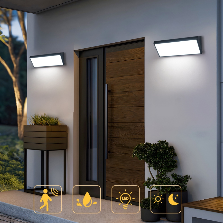 Brilagi - LED Outdoor Wall Light TRIANGLE LED/42W/230V 3000/4000/6500K 45 cm black IP65
