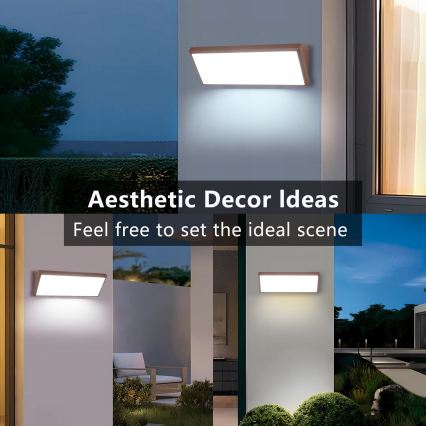 Brilagi - TRIANGLE LED Outdoor Wall Light, 42W/230V, Brown, IP65