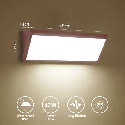 Brilagi - TRIANGLE LED Outdoor Wall Light, 42W/230V, Brown, IP65
