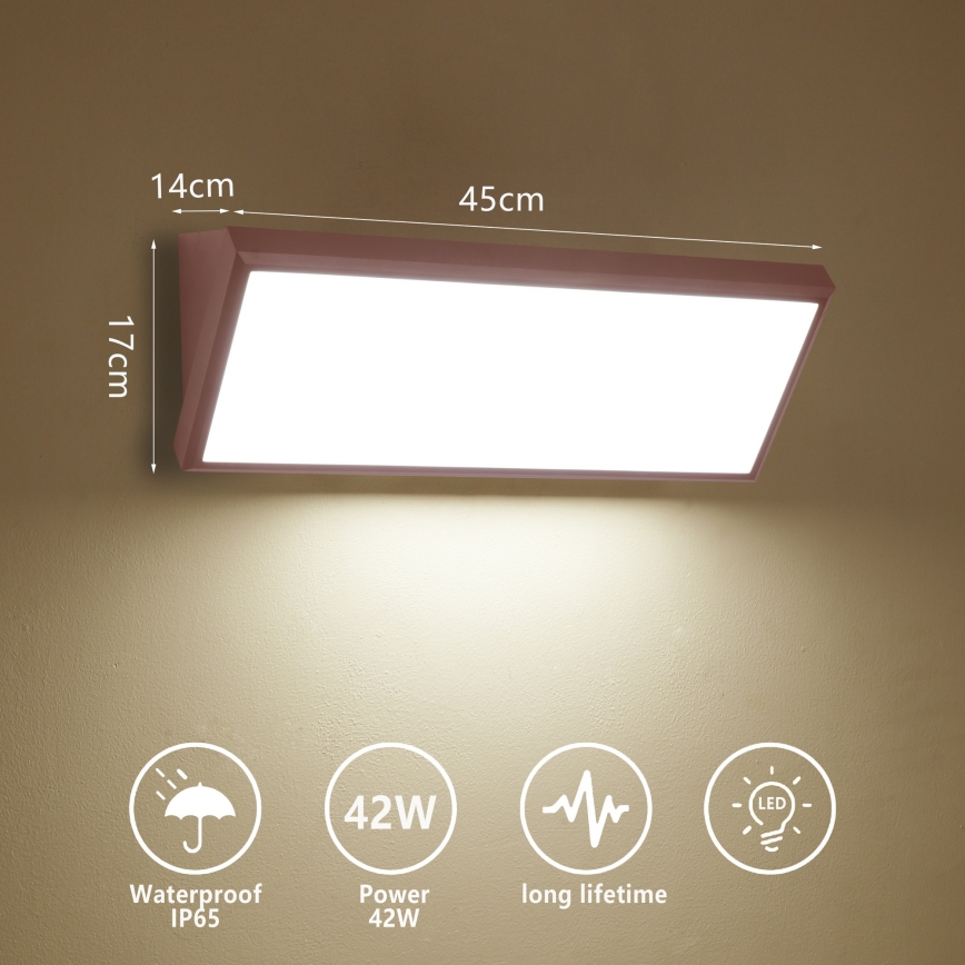 Brilagi - TRIANGLE LED Outdoor Wall Light, 42W/230V, Brown, IP65