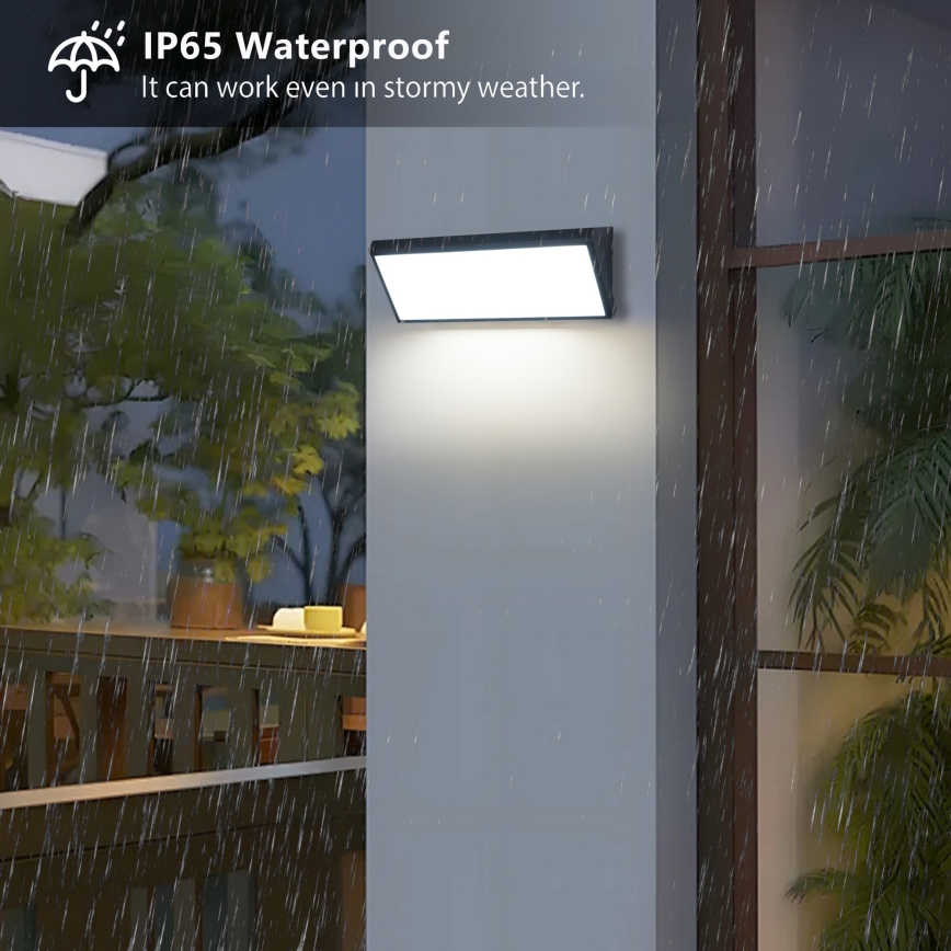 Brilagi - LED Outdoor Wall Light TRIANGLE LED/42W/230V 3000/4000/6500K black IP65