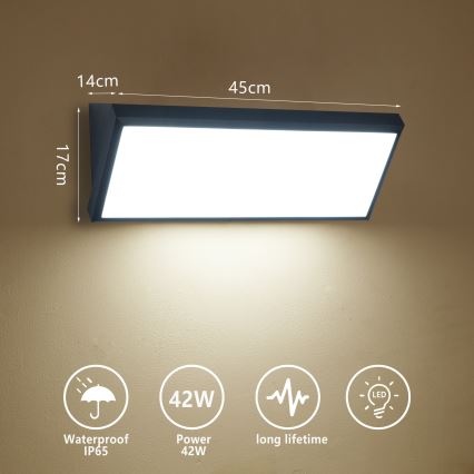 Brilagi - LED Outdoor Wall Light TRIANGLE LED/42W/230V 3000/4000/6500K black IP65