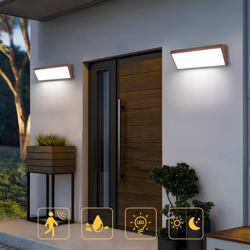 Brilagi - TRIANGLE LED Outdoor Wall Light 42W/230V, 45 cm, Brown, IP65