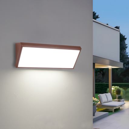 Brilagi - TRIANGLE LED Outdoor Wall Light 42W/230V, 45 cm, Brown, IP65