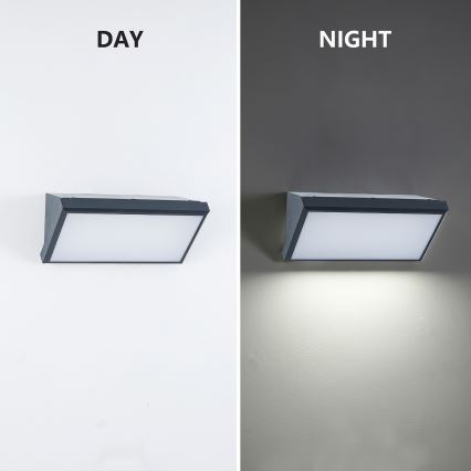 Brilagi - TRIANGLE LED Outdoor Wall Light with Sensor, 20W/230V, Anthracite, IP65