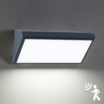 Brilagi - TRIANGLE LED Outdoor Wall Light with Sensor, 20W/230V, Anthracite, IP65