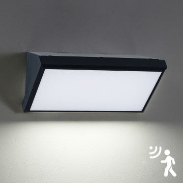 Brilagi - TRIANGLE LED Outdoor Wall Light with Sensor, 20W/230V, Black, IP65