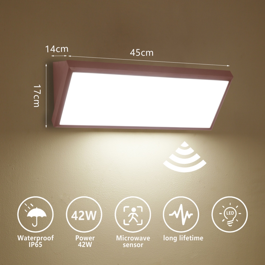 Brilagi - TRIANGLE LED Outdoor Wall Light with Sensor LED/42W/230V Brown IP65