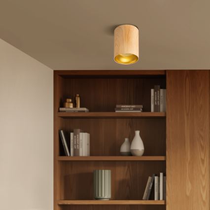 Brilagi - LED RGBW Dimmable Spotlight TRINE 1xGU10/4,8W/230V 3000K Oak Finish + Remote Control