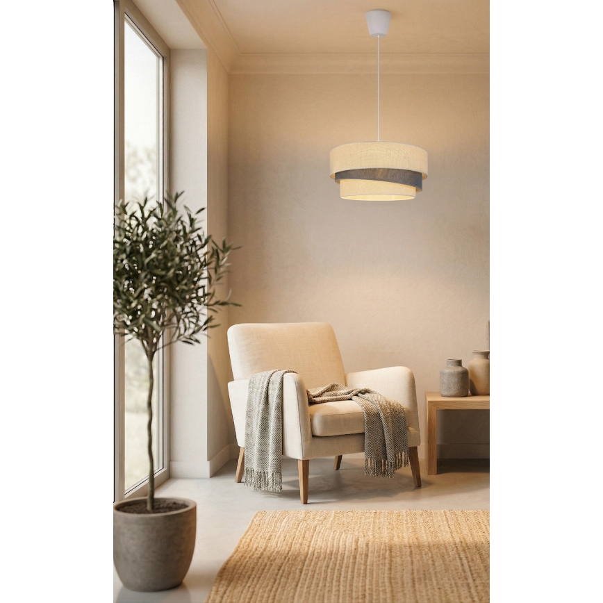 Brilagi - TRIO Cable Pendant Light 1x E27/60W/230V, diam. 40 cm, Cream/Grey