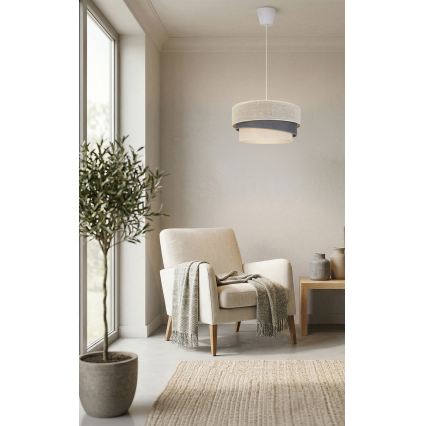 Brilagi - TRIO Cable Pendant Light 1x E27/60W/230V, diam. 40 cm, Cream/Grey