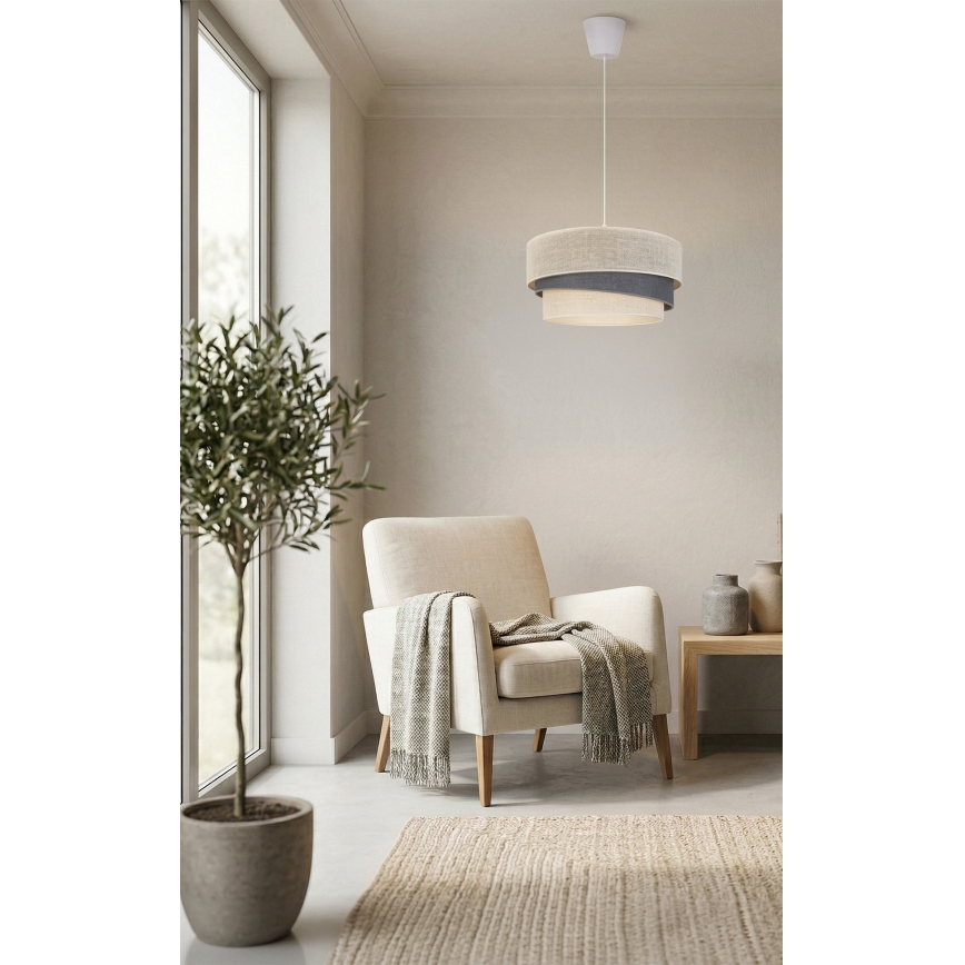 Brilagi - TRIO Cable Pendant Light 1x E27/60W/230V, diam. 40 cm, Cream/Grey