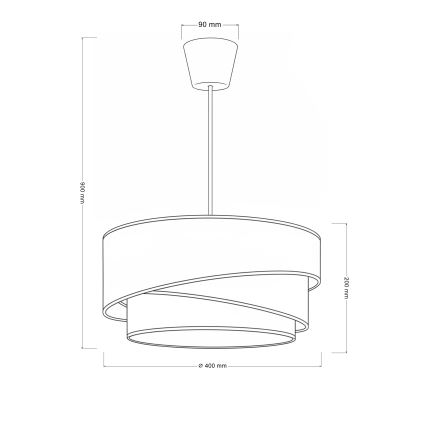 Brilagi - TRIO Cable Pendant Light 1x E27/60W/230V, diam. 40 cm, Cream/Grey
