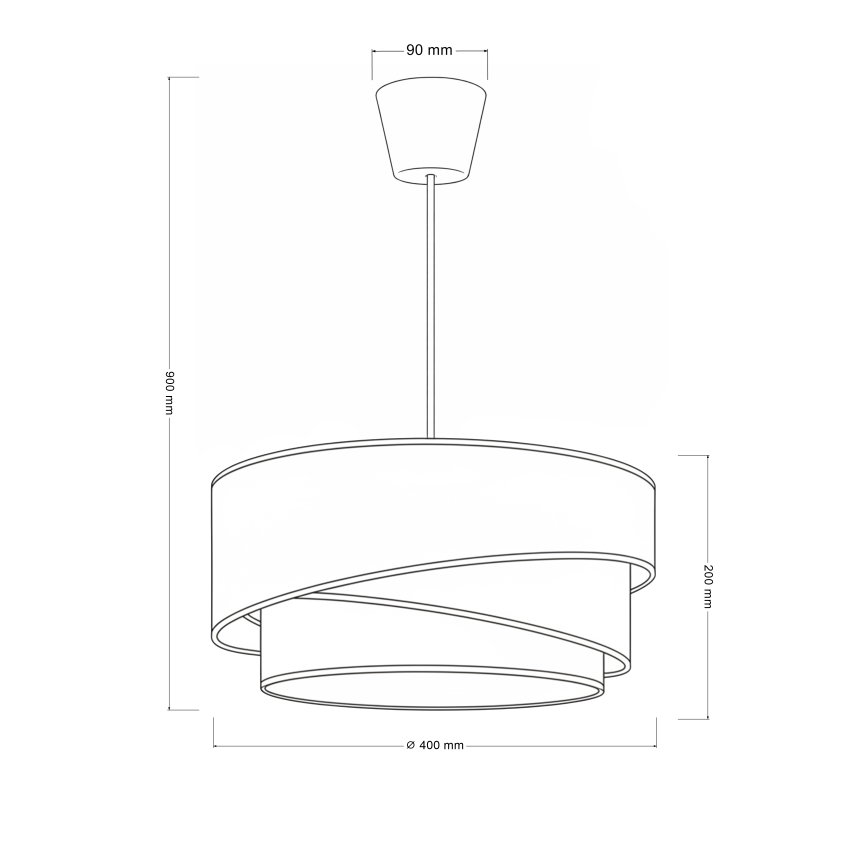 Brilagi - TRIO Cable Pendant Light 1x E27/60W/230V, diam. 40 cm, Cream/Grey