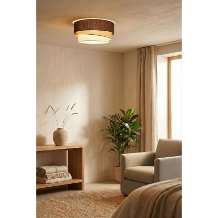 Brilagi - TRIO Ceiling Light 1xE27/60W/230V Ø 40 cm Brown/Beige/White
