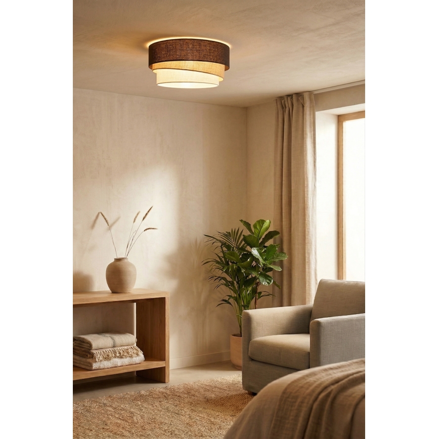 Brilagi - TRIO Ceiling Light 1xE27/60W/230V Ø 40 cm Brown/Beige/White